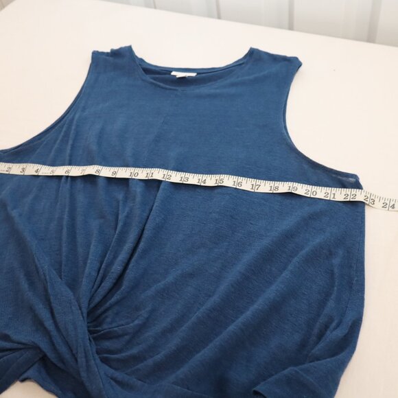 J. Jill Love Linen Womens Blue Twist Front Tank and Cardigan Twin Set Size XL - Picture 6 of 9
